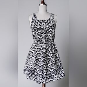 NEW H&M Black and White Patterned Mini Dress